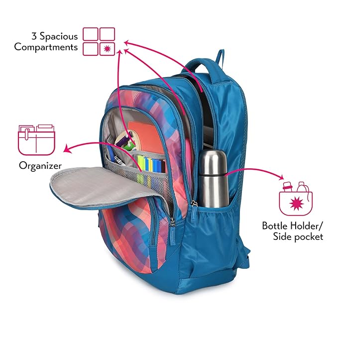Genie Plaids DLX 19" Backpack - Blue