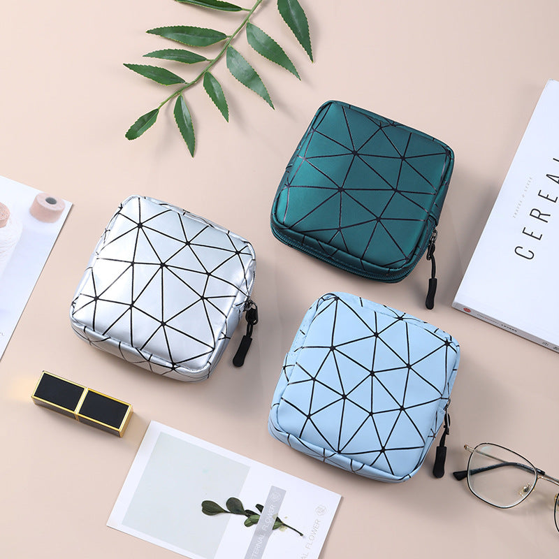 Geometric Metallic Purse For Men And Women