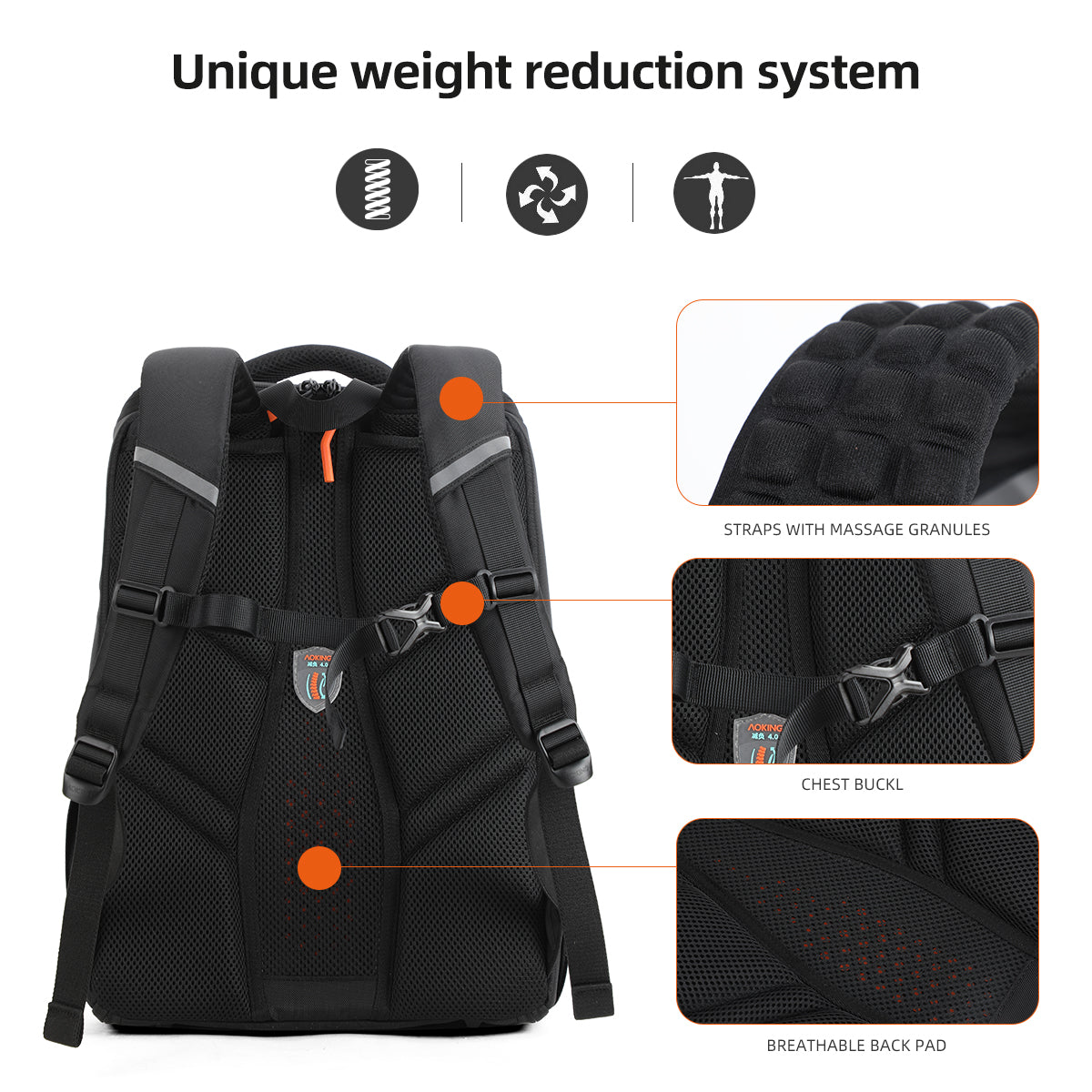 Aoking School Smart Spine Protection Laptop Backpack - Sn1406