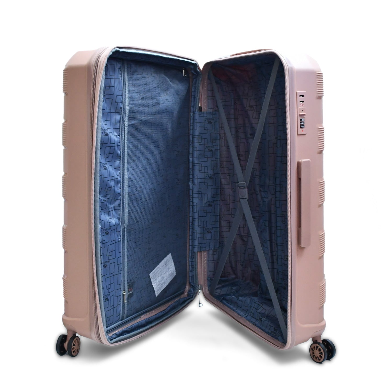 Monza Linex 360° Pp Luggage  3Pc (20/24/28")+1 Free Beauty Case