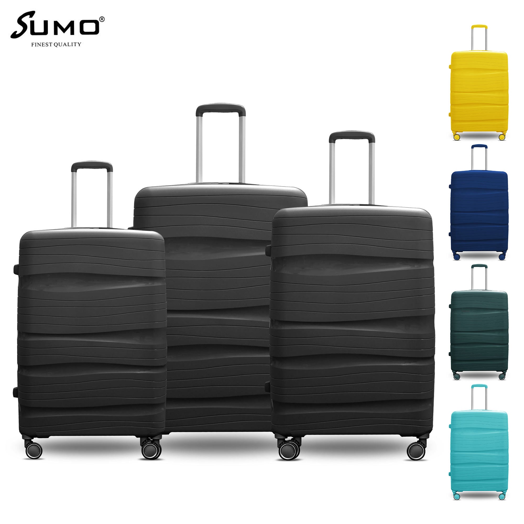 SUMO MIDWAY DOUBLE ZIPPER PP LUGGAGE 3PC SET (20/24/28")