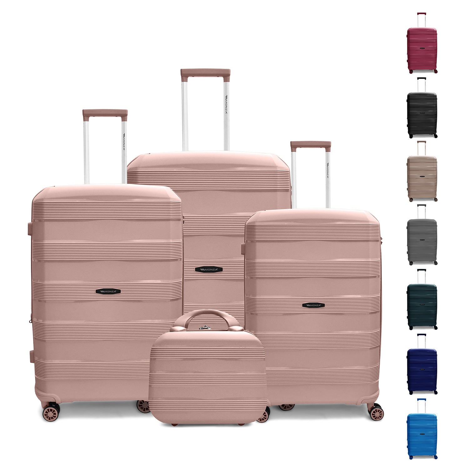 Monza Linex 360° Pp Luggage  3Pc (20/24/28")+1 Free Beauty Case