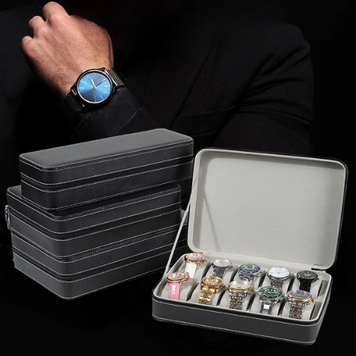 Zippered Watch Box for Travel and Storage