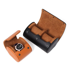 Luxury Watch Roll (2 Watches) Premium Faux Leather Travel Watch Case - Anti-Scratch Protection - Exquisite Storage - Modern Design