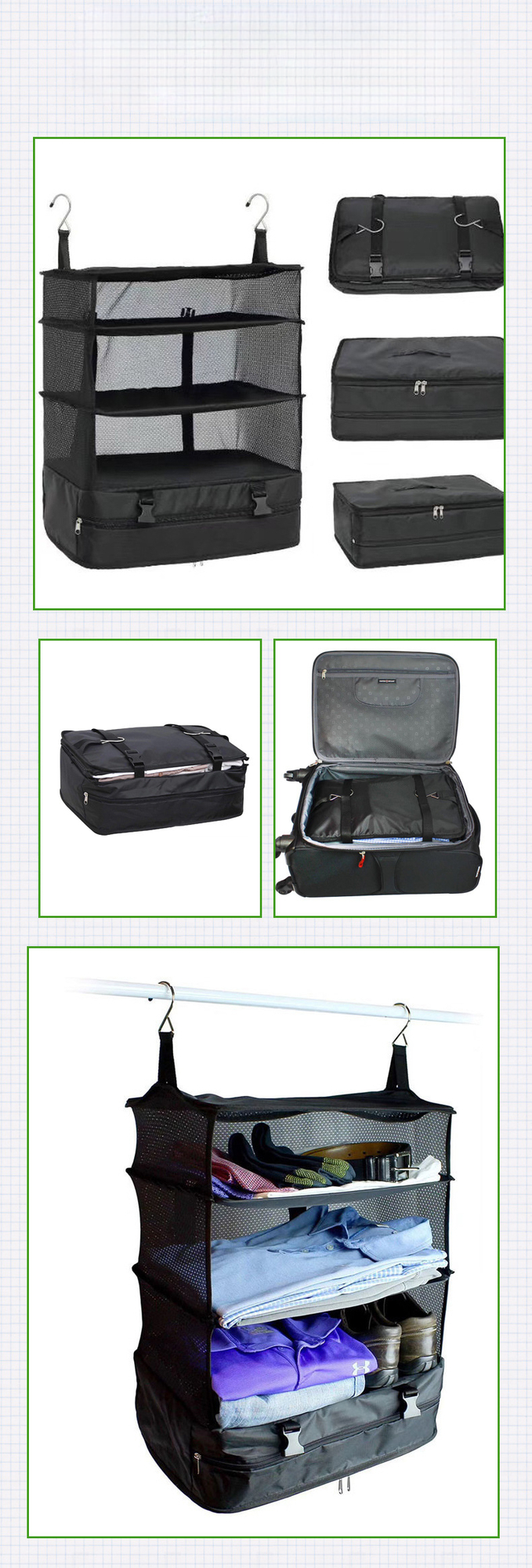 Portable Hanging Luggage Organizer