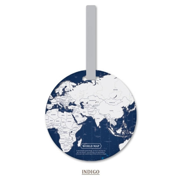 Round World Map Luggage Tags