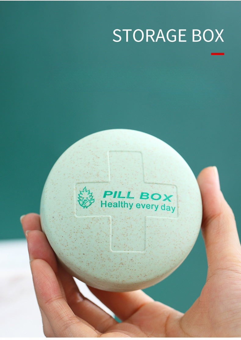 Round Travel Pill Organizer with 4 Compartments