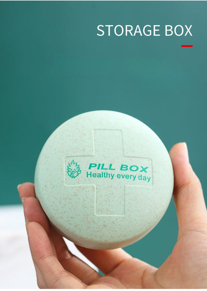 Round Travel Pill Organizer with 4 Compartments