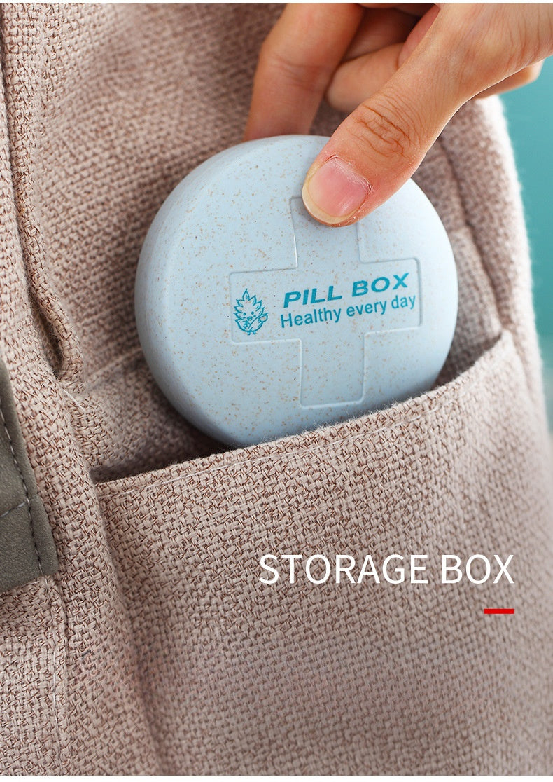 Round Travel Pill Organizer with 4 Compartments