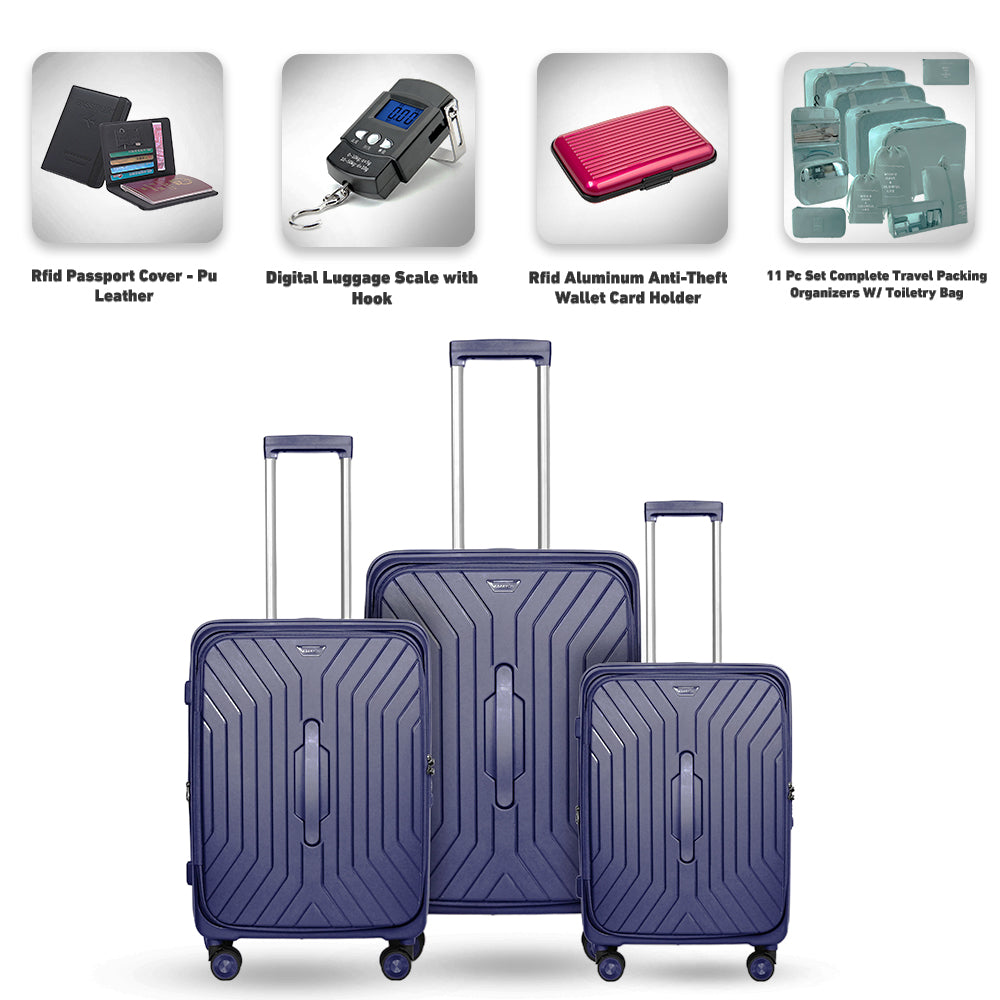 Hardside PP Front Open Luggage Set – 20"/24"/28"