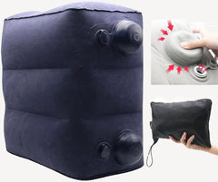 Travelest Inflatable Portable Travel Foot Leg Rest Pillow With Built-In Air Pump For Travel - Navy