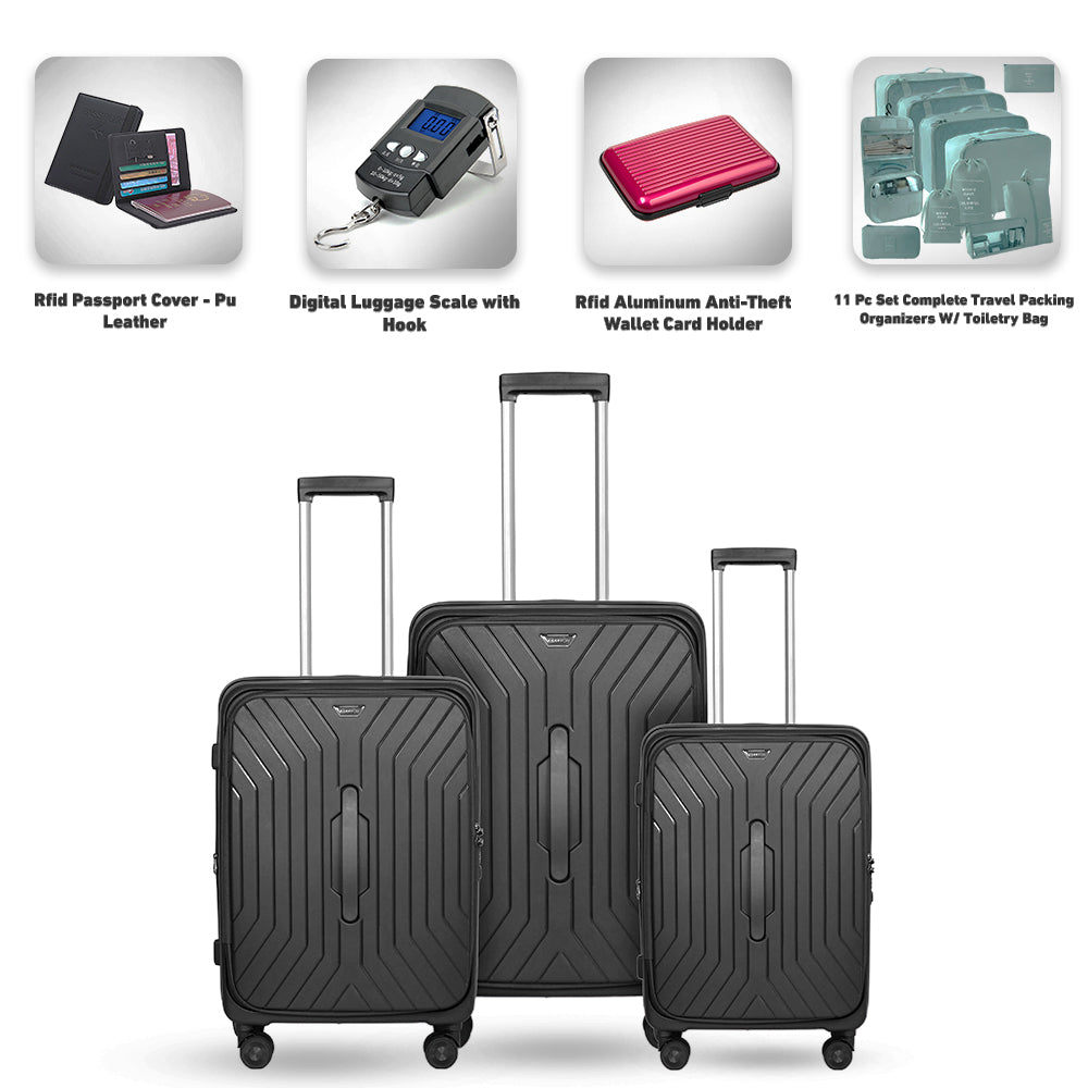 Hardside PP Front Open Luggage Set – 20"/24"/28"