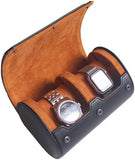 Luxury Watch Roll (2 Watches) Premium Faux Leather Travel Watch Case - Anti-Scratch Protection - Exquisite Storage - Modern Design