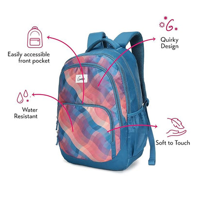 Genie Plaids DLX 19" Backpack  - Blue