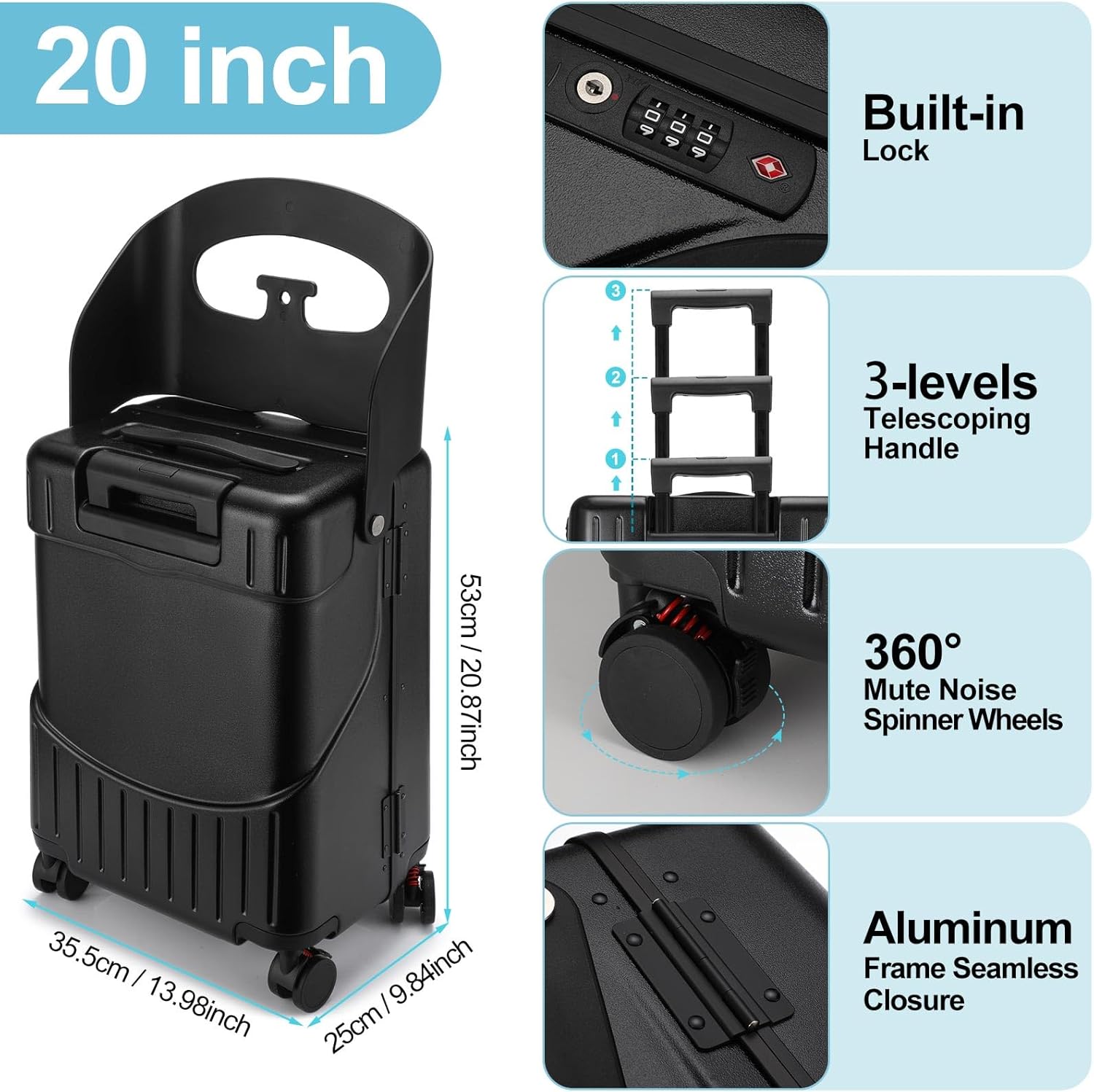 Ride-On 20" Luggage with Kids Seat