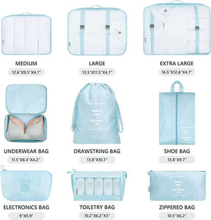 9 PCS Travel Compact Packing Organizers