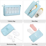 9 PC SET TRAVEL COMPACT PACKING ORGANIZERS W/ ELECTRONIC & COSMETIC BAG FOR LUGGAGE