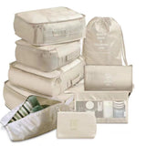 9 PC SET TRAVEL COMPACT PACKING ORGANIZERS W/ ELECTRONIC & COSMETIC BAG FOR LUGGAGE