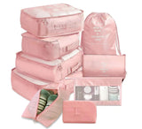 9 PC SET TRAVEL COMPACT PACKING ORGANIZERS W/ ELECTRONIC & COSMETIC BAG FOR LUGGAGE