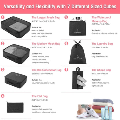 7Pcs Set Travel Compact Packing Organizers