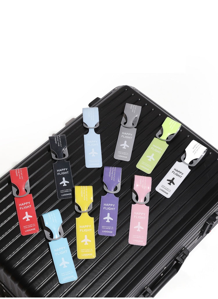 "HAPPY FLIGHT" Silicone Luggage Tag