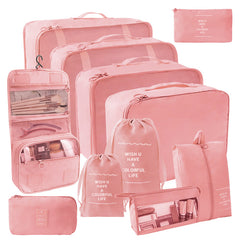11 Pc Set Complete Travel Packing Organizers W/ Toiletry Bag