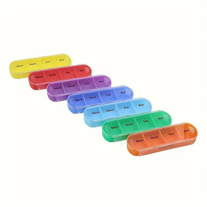 Pill Organizer with Color Coded Compartments