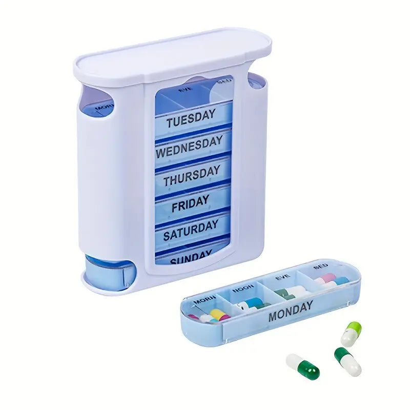 Pill Organizer with Color Coded Compartments