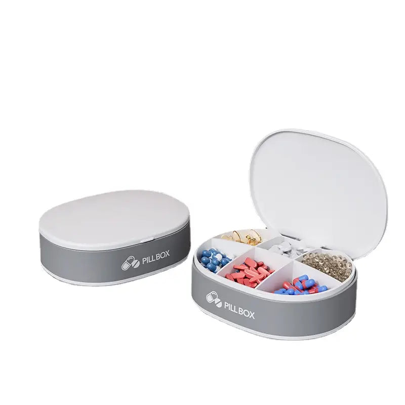 6-Grid Medicine Organizer - Travel-Friendly Pill Case