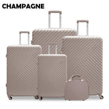 CROSSLINE ABS LUGGAGE 4PC SET (20/24/28/32") + 1 FREE BEAUTY CASE 14"