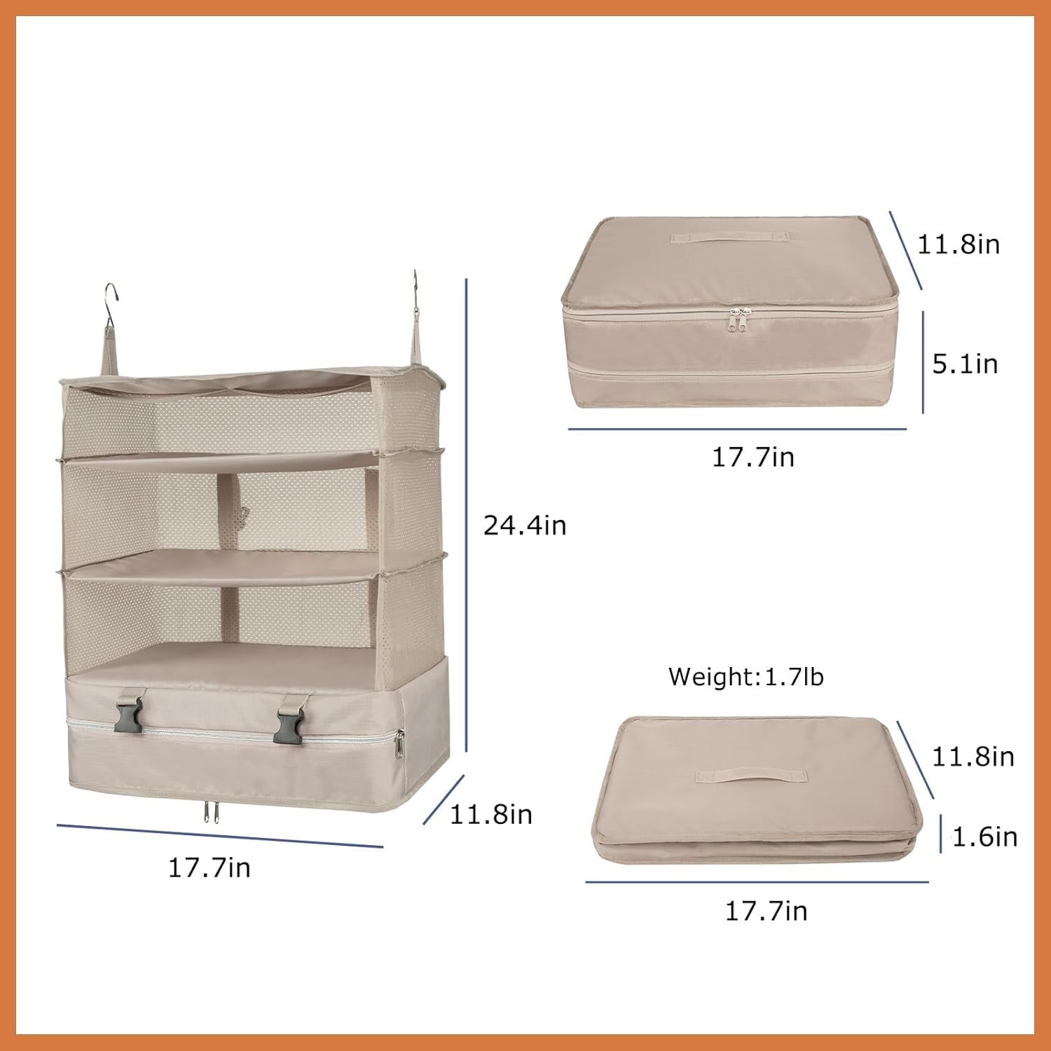 Portable Hanging Luggage Organizer