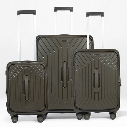 Hardside PP Front Open Luggage Set – 20"/24"/28"
