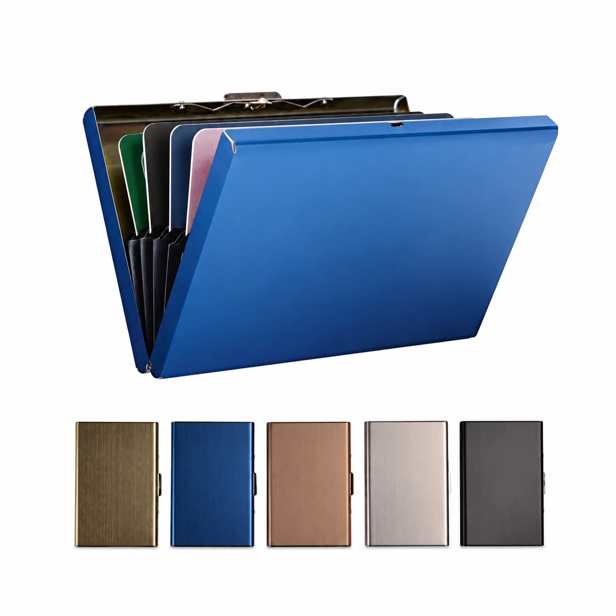 Metallic Rfid Card Holder 6 Compartments