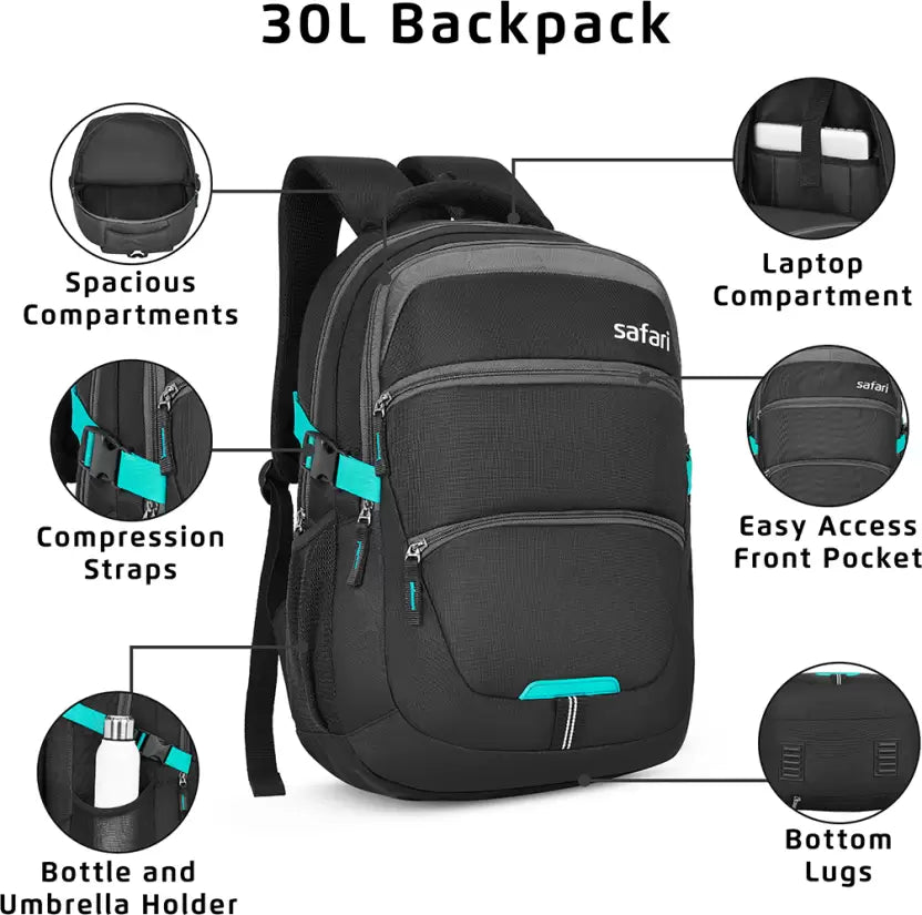 Ashper DLX 19" Laptop Backpack - Black
