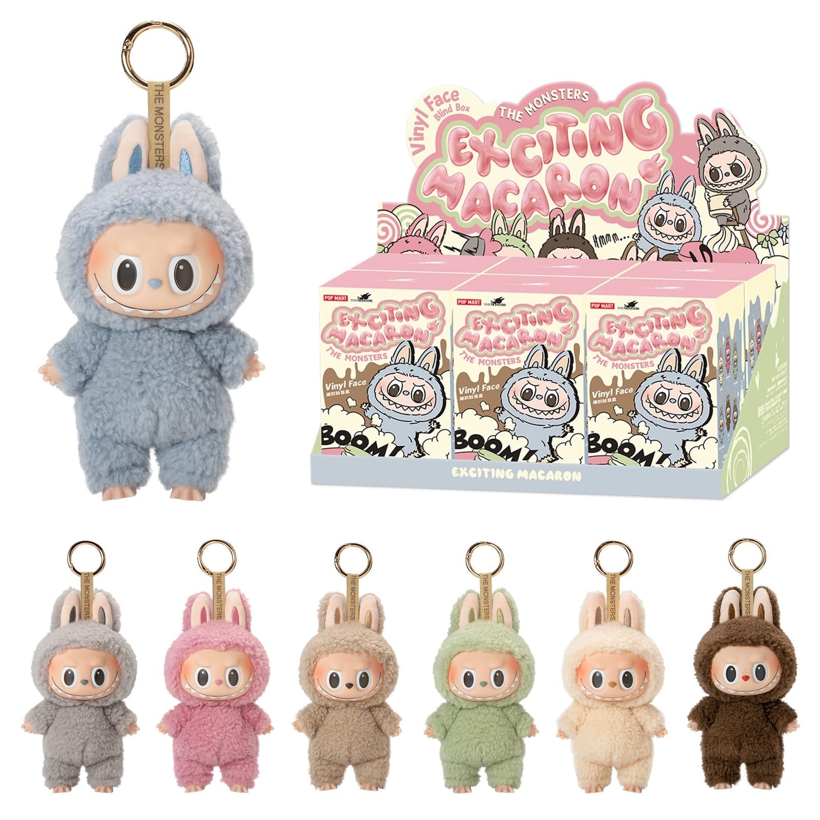 キーホルダー・キーリング Labubu The Monsters Labubu Tasty Macarons Series Keyring Labubu – The Monsters: Tasty Macarons Series Plush Keychain
