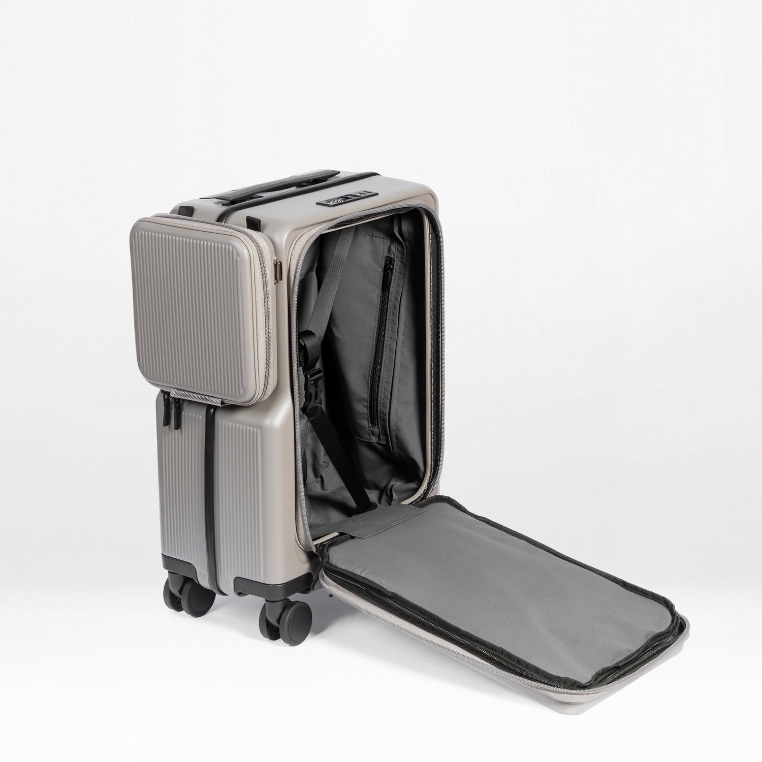 Front-Open 21" Cabin Luggage with detachable bag