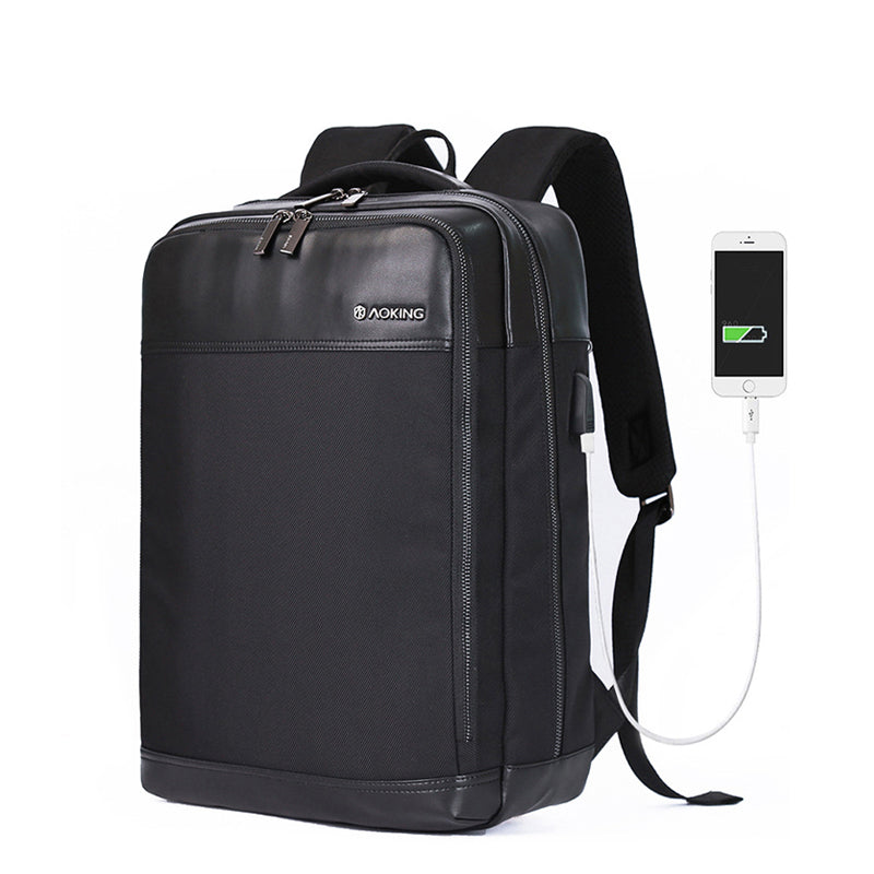 Aoking Sn86610-5 Leather Business Laptop Backpack