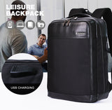 AOKING SN86610-5 LEATHER BUSINESS LAPTOP BACKPACK