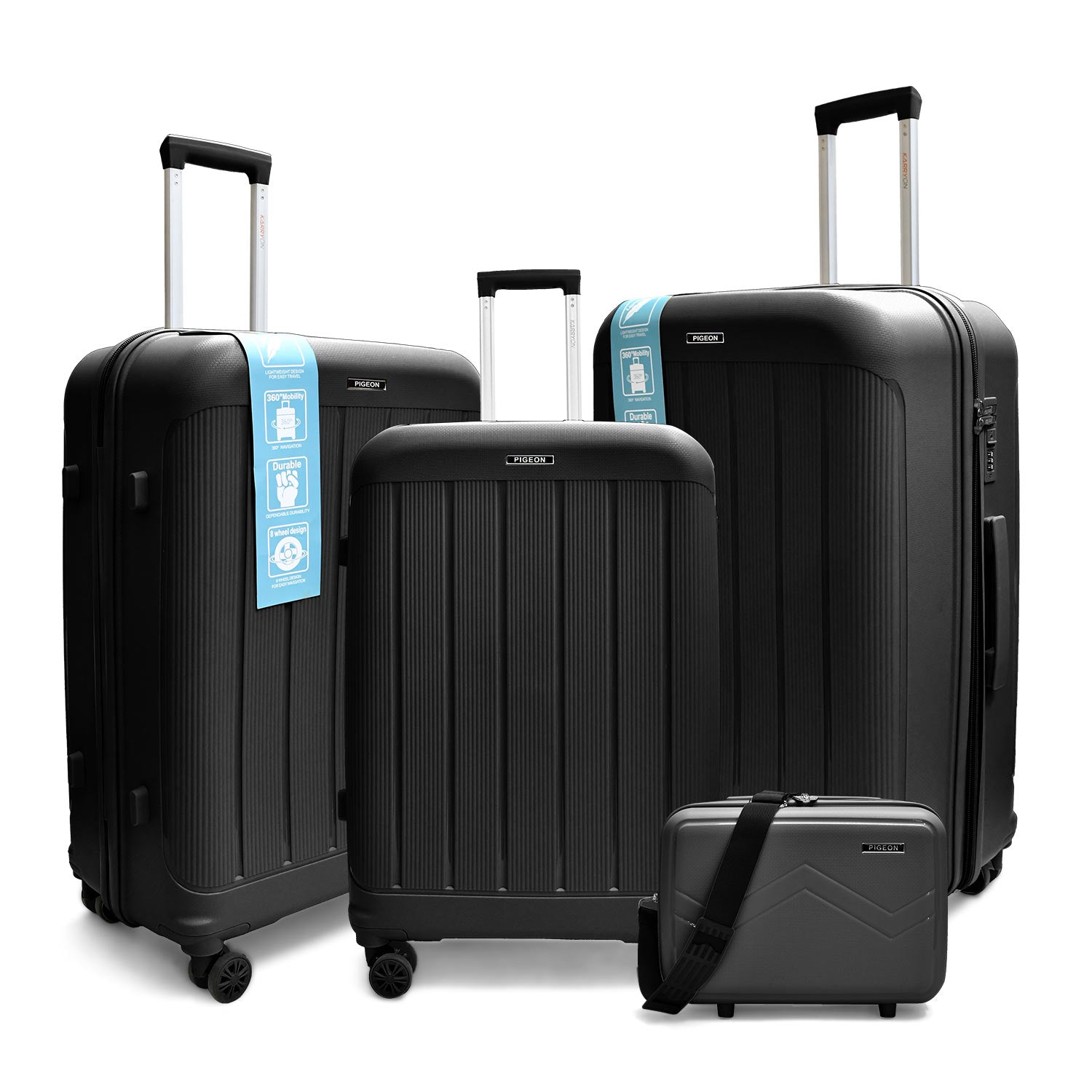 PIGEON MONUMENTAL PP 3+1PC SET LUGGAGE WITH PVC COVER (14/20/24/28")