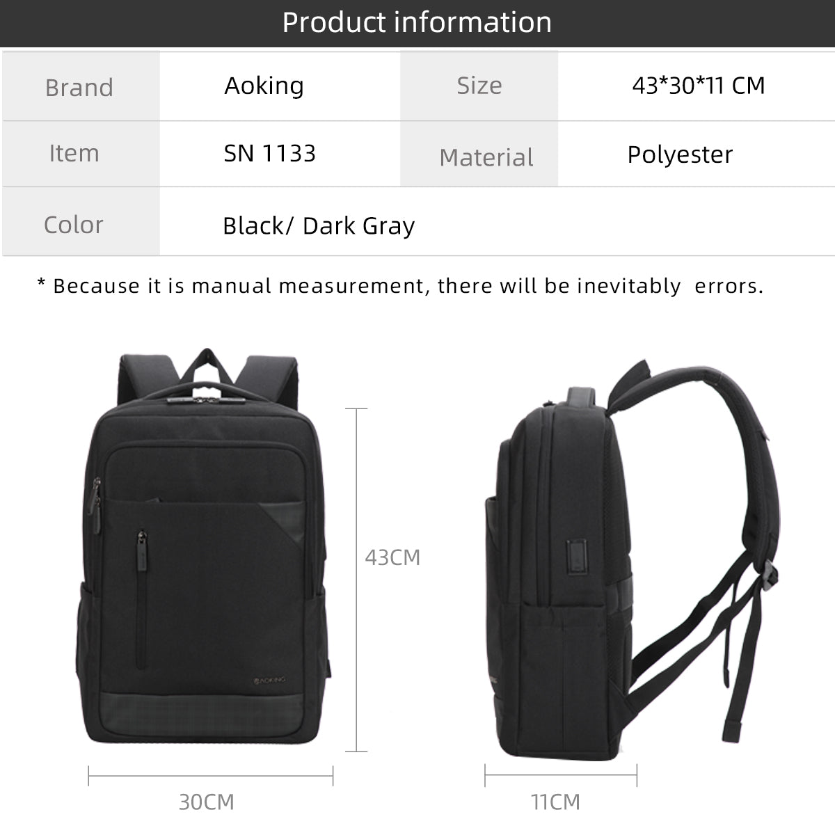 Aoking  Travel Smart Laptop Backpack - Sn1133-5