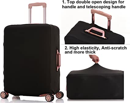 BLACK TRAVEL LUGGAGE COVER 24" up to 30" Inch