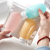 SUMMER PASTEL SILICONE TRAVEL REFILLING BOTTLE 3PC SET