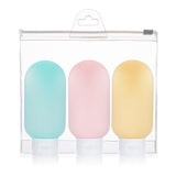 SUMMER PASTEL SILICONE TRAVEL REFILLING BOTTLE 3PC SET