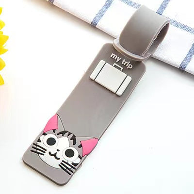 Grey Cat 3D Silicone Luggage Tag