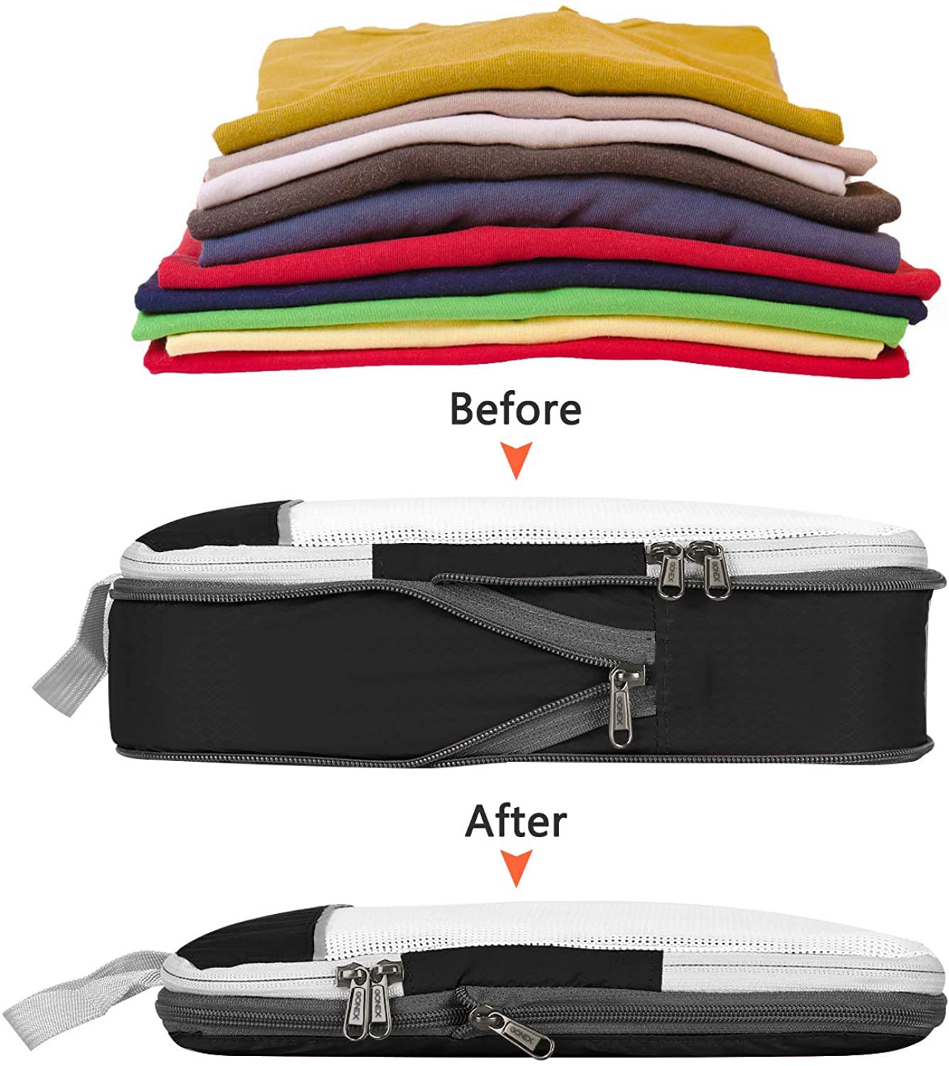 6 Set Premium Compression Travel Packing Cubes